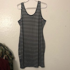 Black/White Striped Tank Dress
